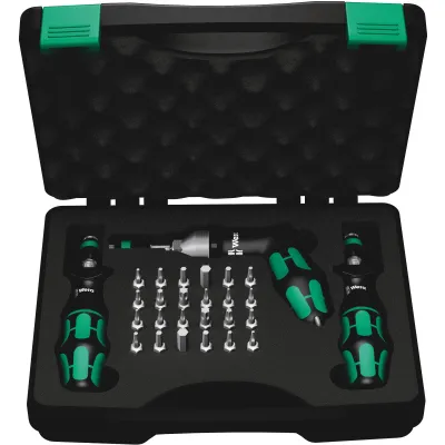 Wera Drehmomentschraubendreher-Satz 7440/41/42 | 27-tlg. | 0,3-6 Nm | 1/4" Bit | Kraftform Griff | Koffer