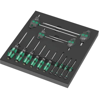 Wera Schaumstoffeinlage 05150103001 | TORX HF Schraubendreher Set 14-tlg | 2-farbig | schwarz/grau