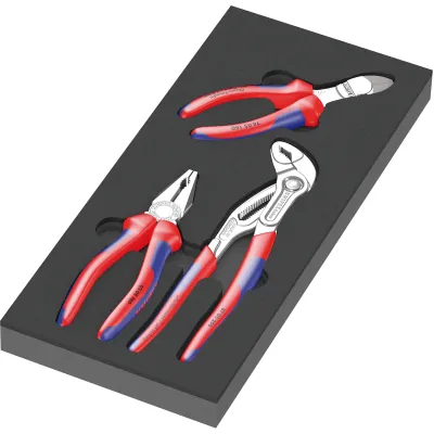 Wera Schaumstoffeinlage 9780 | KNIPEX Zangen Set 3-teilig | 2-farbig schwarz/grau