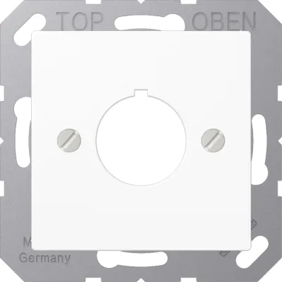 JUNG Abdeckung A564WW | Befehlsgeräte 22,5 mm Ø | mit Tragring | Schraubbefestigung | Duroplast | alpinweiß