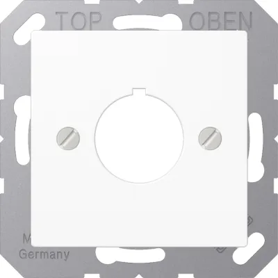JUNG Abdeckung A564WW | Befehlsgeräte 22,5 mm Ø | mit Tragring | Schraubbefestigung | Duroplast | alpinweiß