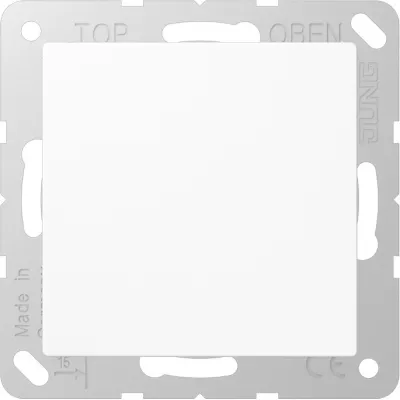 JUNG Blindabdeckung A594-0WW | Blind-Abdeckung mit Tragring | Thermoplast glänzend | Serie AS/A | IP20 | alpinweiß