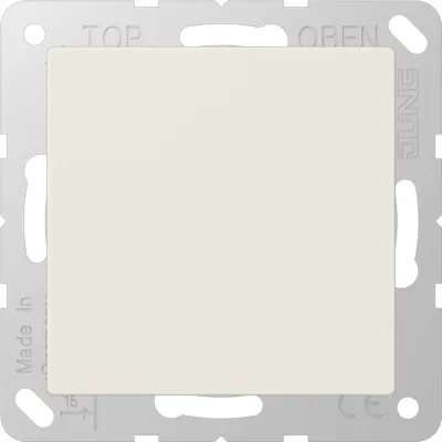 JUNG Blindabdeckung A594-0 AS500 | Blind-Abdeckung mit Tragring | Klemmbefestigung | Thermoplast | glänzend | cremeweiß