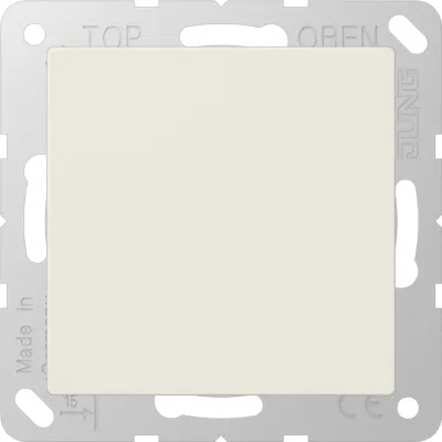JUNG Blindabdeckung A594-0 AS500 | Blind-Abdeckung mit Tragring | Klemmbefestigung | Thermoplast | glänzend | cremeweiß
