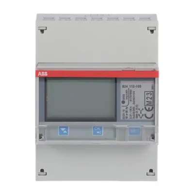 ABB Messwandlerzähler B24 112-100 RS485 Modbus | 3-phasig 3x6A | MID geeicht | S0 Impulsausgang | Hutschiene | digital