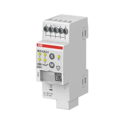 ABB Binäreingang BE/S4.20.3.2 KNX 4-fach REG 2TE | LED-Anzeige | potentialfrei | Handtaster | IP20 | 35V | Data Secure