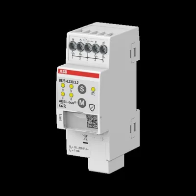 ABB Binäreingang BE/S4.230.3.2 | KNX REG | 4-fach | 10–230V AC/DC | LED-Anzeige | Handbedienung | IP20 | 2TE
