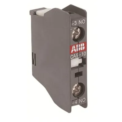 ABB Hilfsschalterblock CA5-01 | 1 Öffner | Frontbefestigung | Schraubanschluss | 4A AC | aufsteckbar | grau