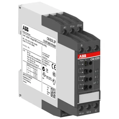 ABB Spannungsüberwachungsrelais CM-ESS.2P | 1-phasig | 24–240V AC/DC | 3–600V Messbereich | Federzug | 2 Wechsler