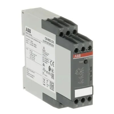 ABB Thermistor-Motorschutzrelais CM-MSS.23S | 110–240V AC | 2 Wechsler | 1 Messkreis | Schraubanschluss | Grau