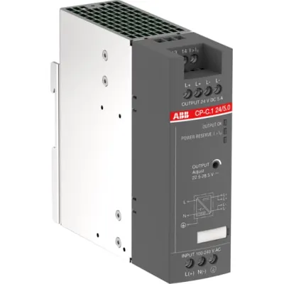 ABB Netzteil CP-C.1 24/5.0 | Schaltnetzteil 24V DC 5A 120W | Weitbereich 100-240V AC | DIN-Schiene | IP20