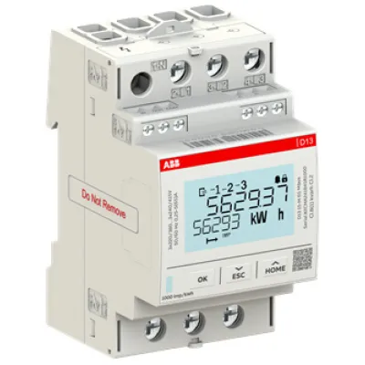 ABB Drehstromzähler D13 15-M 65 MBUS | 65A | MID zertifiziert | 3-phasig | digital | M-Bus | Multitarif | Hutschiene