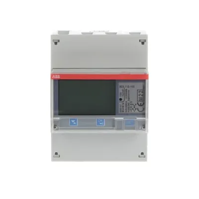 ABB Drehstromzähler B23 112-100 | MID geeicht | 3-phasig | Direktanschluss 65A | Modbus RS485 | S0-Impulsausgang | grau