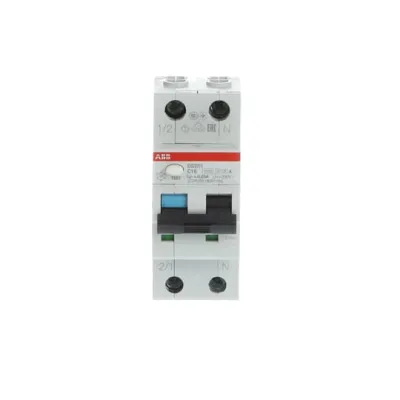 ABB FI/LS-Schalter DS201A-C16/0,03 | RCBO 1P+N Typ A | 16A | 30mA | 6kA | C-Charakteristik | 230V | Hutschiene | weiß