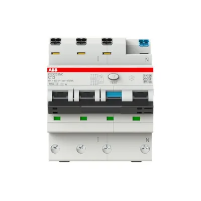 ABB FI/LS-Schalter DSX203NCA-C13/0,03 | RCBO 3P+N 13A Typ A | 30mA 6kA | C-Charakteristik | 400V | 4TE | IP2X