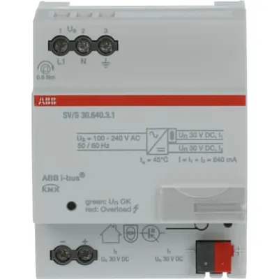 ABB KNX Spannungsversorgung SV/S30.640.3.1 | 640 mA | REG 4TE | 2 Buslinien | mit LED-Anzeige | kurzschlussfest
