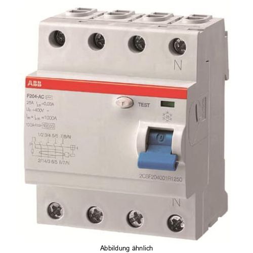 Bild: ABB F204A-25/0,1 FI-Schutzschalter 4P Typ A 25A 100mA