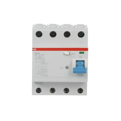 ABB FI-Schutzschalter Typ B F204B-63/0,5 | 4-polig | 63A | 500mA | kurzzeitverzögert | 3kA | DIN-Schiene | 4TE | 400V
