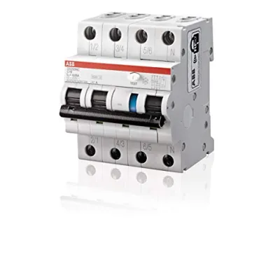 ABB FI/LS-Schalter DS203NCA-C32/0,03 | RCBO 3P+N Typ A | 32A 30mA | Charakteristik C | 6kA | 400V | Hutschiene | grau