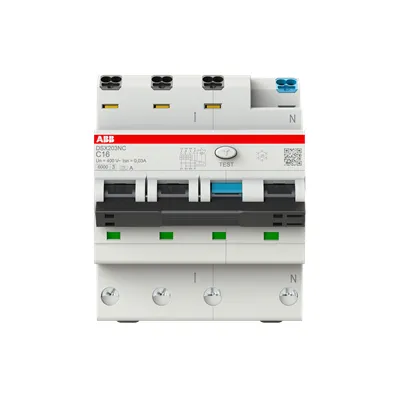 ABB FI/LS-Schalter DSX203NCA-C16/0,03 | 3-polig+N | Typ A | C16 | 30mA | 6kA | 400V AC | 4TE | RCBO 2CSR256192R1164