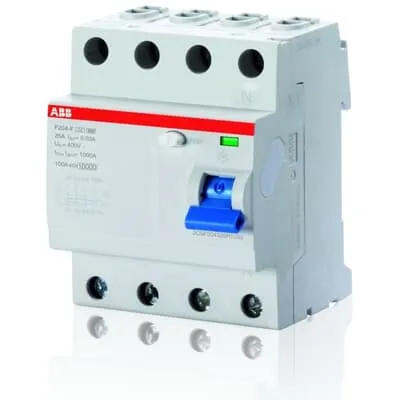 ABB Fehlerstrom-Schutzschalter F204 F-63/0,03 | FI-Schalter 4-polig | Typ F | 63A | 30mA | 400V | RCCB