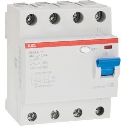 ABB FI-Schutzschalter F204A-40/0,03 4-polig 400V 40A Typ A 0,03A 4TE REG