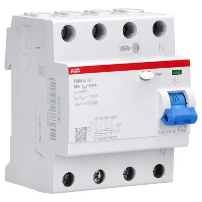 ABB FI-Schutzschalter F204A-63/0,03 | 4-polig | Typ A | 63A | 30mA | 400V | 4TE | DIN-Schiene | IP20 | 2CSF204101R1630
