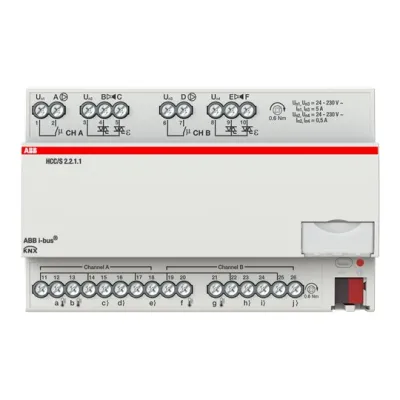 ABB Heiz-/Kühlkreis Controller HCC/S2.2.1.1 2CDG110220R0011 | KNX | 2-fach | 3-Punkt | 4 Ausgänge | 5A | REG | 24-230V
