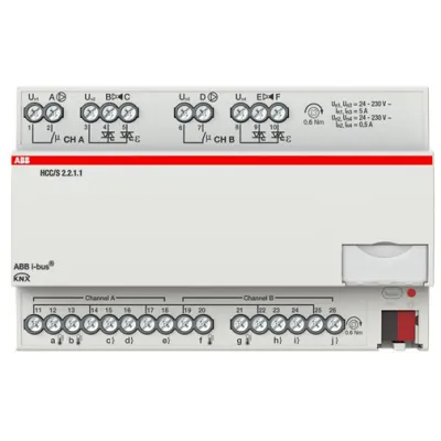 ABB Heiz-/Kühlkreis Controller HCC/S2.2.1.1 2CDG110220R0011 | KNX | 2-fach | 3-Punkt | 4 Ausgänge | 5A | REG | 24-230V