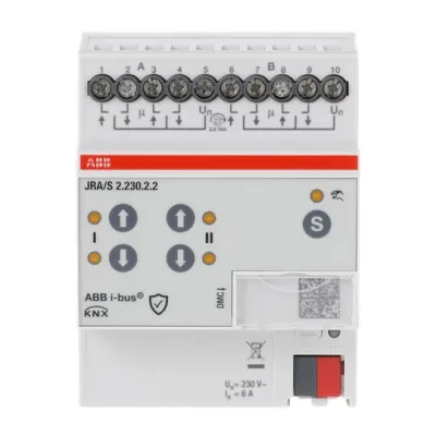 ABB Jalousieaktor JRA/S2.230.2.2 | KNX Unterputz | 2-fach | 230V AC | 2400W | REG | LED-Anzeige | IP20