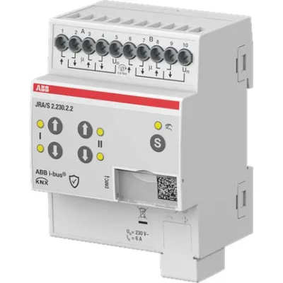 ABB Jalousieaktor JRA/S2.230.2.2 | KNX Unterputz | 2-fach | 230V AC | 2400W | REG | LED-Anzeige | IP20