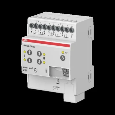 ABB Jalousieaktor JRA/S2.230.5.2 | KNX | 2-fach | REG-Montage | 230V AC | 6A | IP20 | LED-Anzeige | 2400W