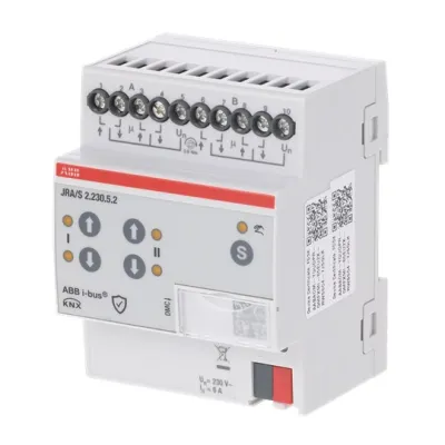 ABB Jalousieaktor JRA/S2.230.5.2 | KNX | 2-fach | REG-Montage | 230V AC | 6A | IP20 | LED-Anzeige | 2400W