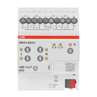ABB Jalousieaktor JRA/S4.230.5.2 | KNX REG | 4-fach | 230V AC | 6A | LED-Anzeige | IP20 | automatische Fahrzeit