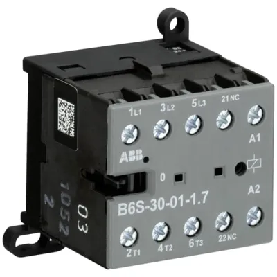 ABB Leistungsschütz B6S-30-01-2.8-72 | 4kW | 3 Schließer | 1 Öffner | 17–32V DC | Schraubanschluss | 400V AC-3