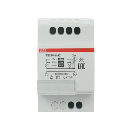 ABB Klingeltransformator TS24/4-8-12 | 230V auf 4/8/12V | 24VA | Hutschiene | kurzschlusssicher