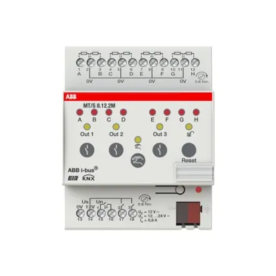ABB KNX Sicherheitsterminal MT/S8.12.2M | 8 Eingänge Meldergruppenterminal | Hutschiene REG | IP20 | 12V