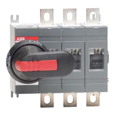 ABB Lasttrennschalter OT250E03P | Hauptschalter 3-polig 250A | 1000V AC | Bolzenanschluss | langer Drehgriff | schwarz