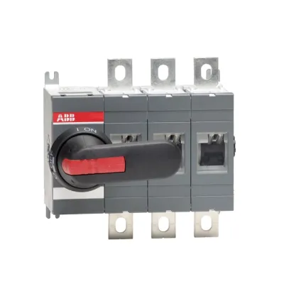 ABB Lasttrennschalter OT400E03P | Hauptschalter 3-polig 400A | bis 1000V AC | Bolzenanschluss | langer Drehgriff