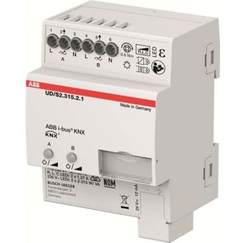 Bild: ABB LED-Dimmer UD/S2.315.2.1 2x315 W/VA 1/2 fach