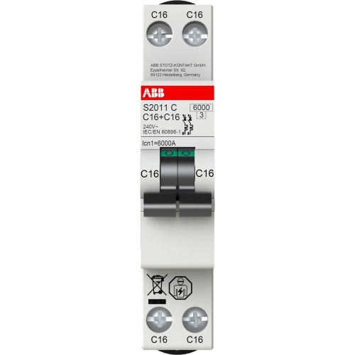 Bild: ABB Leitungsschutzschalter S2011C-B16 2p 1TE B16 Sicherungsautomat