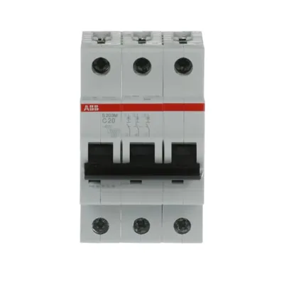 ABB Leitungsschutzschalter S203M-C20 | 3-polig | C-Charakteristik | 20A | 400V | 10kA | System pro M compact | IP20