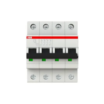 ABB Leitungsschutzschalter S204-C25 | 4-polig | 25A | C-Charakteristik | 400V | 6kA | IP20 | elektrische Installation