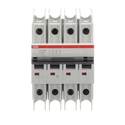 ABB Leitungsschutzschalter SU204M-K15 | 15A | 4-polig | 10kA | K-Charakteristik | 440V AC | 4TE | IP20 | 50/60Hz