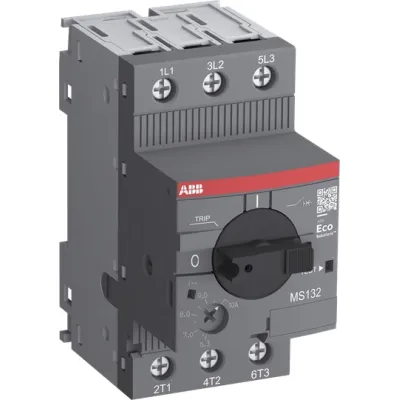 ABB Motorschutzschalter MS132-1.6 | 3-polig | 1–1,6A | thermisch/elektromagnetisch | 400V | IP20 | Grau