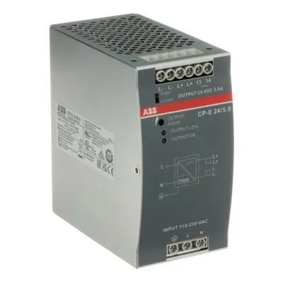ABB Netzteil CP-E 24/5.0 | 1SVR427034R0000 | Schaltnetzteil 24V DC 5A 120W | Eingang 115/230V AC | DIN-Schiene | IP20
