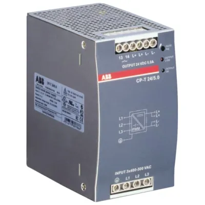 ABB Netzteil CP-T 24/5.0 | 24V DC | 5A | Dreiphasig | 120W | Schraubanschluss | IP20 | Tragschienenmontage | 340–575V AC