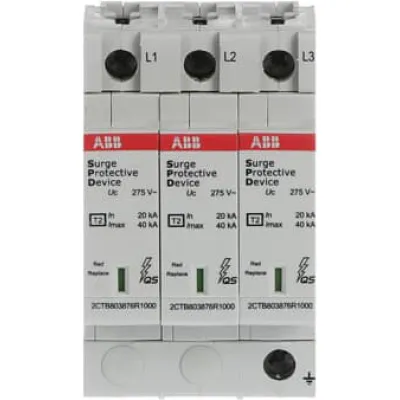 ABB Überspannungsableiter Typ 2 | OVR T2 3L 40-275PQS | 3-polig | 20kA | 230V | TN-C | Hutschiene | IP20
