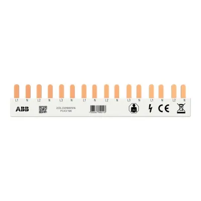 ABB Phasenschiene FlexLine PSX3/16N 2CDL230180R1016 | 3-phasig + N | 8 Module | 17,6mm Teilungsmaß | 10mm² | 63A | grau