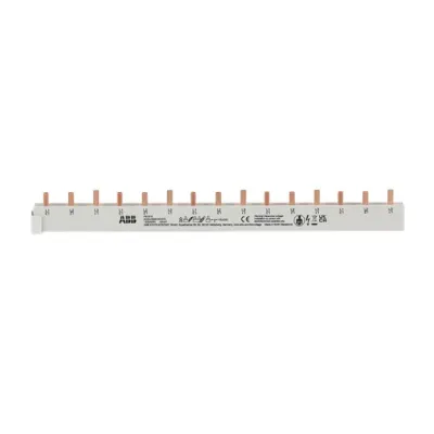 ABB Phasenschiene PS3/15 | 3-polig | 15 Module | 267mm | 10mm² | 63A | Stiftanschluss | 690V | grau